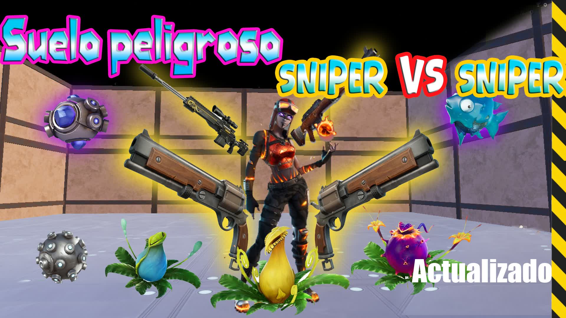 💥Sniper VS Sniper / suelo peligroso🔫右二 — Fortnite Creative map