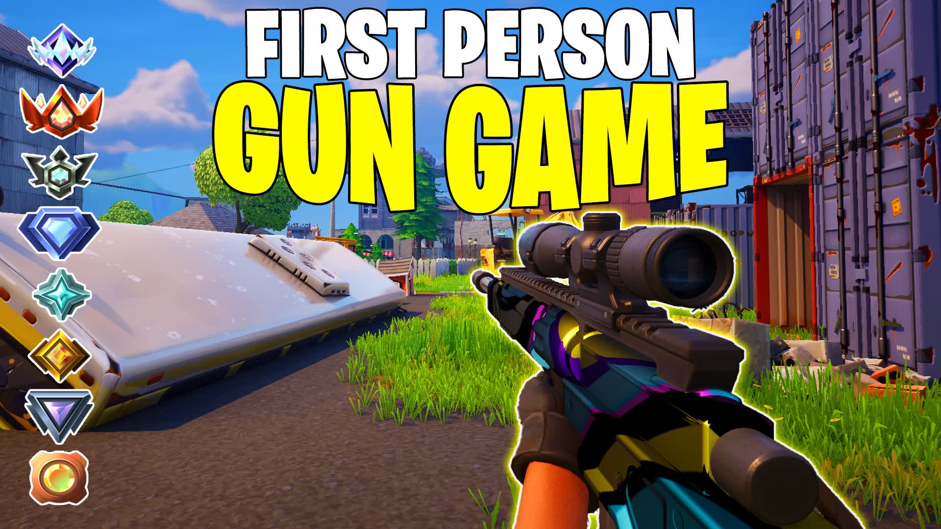 WINTER FPS GUN GAME ONE SHOT (ALL CARS) β Fortnite Creative map