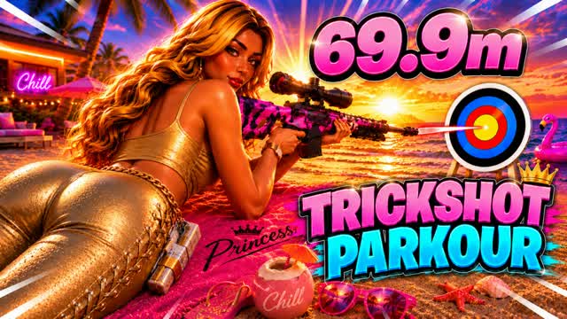 ๐โก HOT SUNNY TRICKSHOT PARKOUR 85+ โ Fortnite Creative map