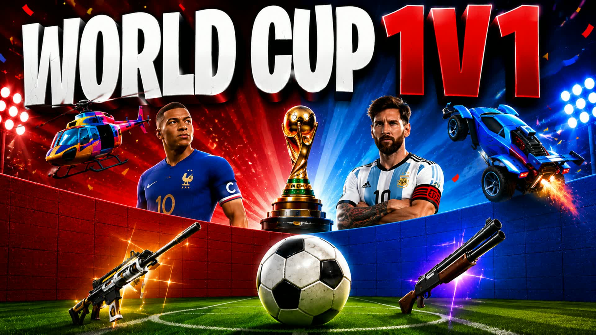 WORLD CUP MEGA 1V1 ALL GUNS β Fortnite Creative map