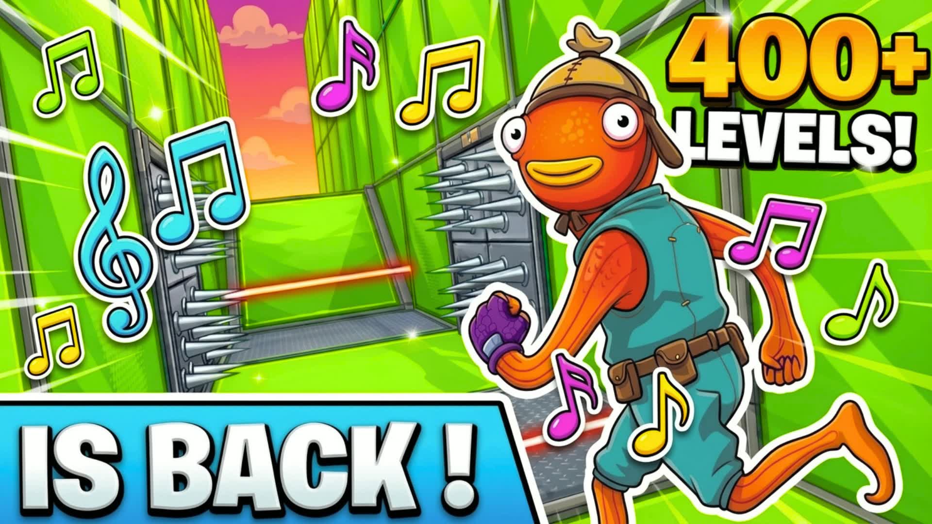 EASY 400+ LEVELS PARKOUR MUSIC PARTY🎵 — Fortnite Creative map