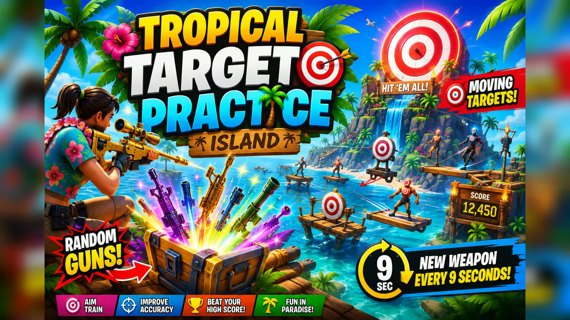 Target Practice Tropical Island Getaway — Fortnite Creative map
