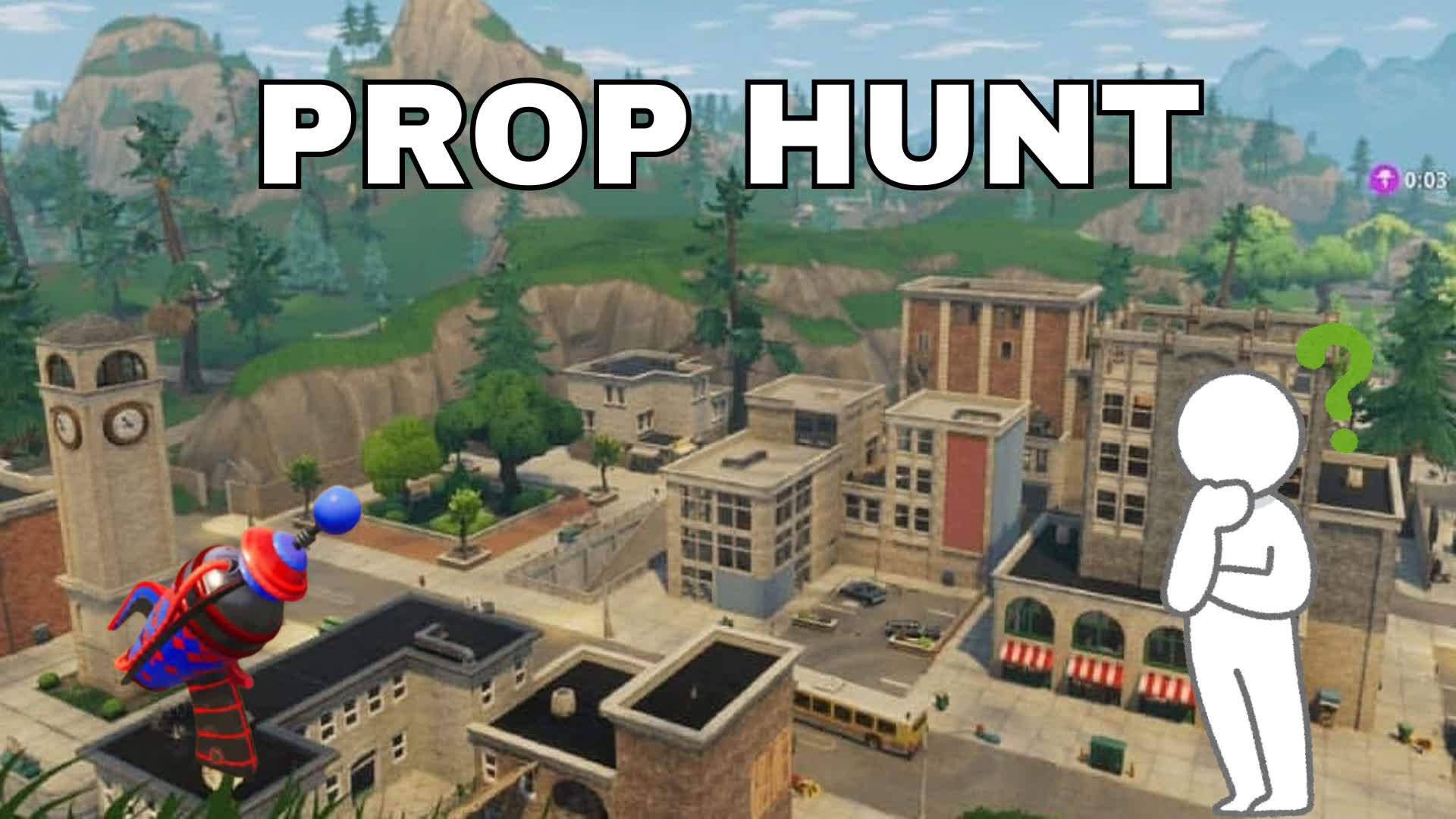 PROP HUNT TILTED TOWER — Fortnite Creative map