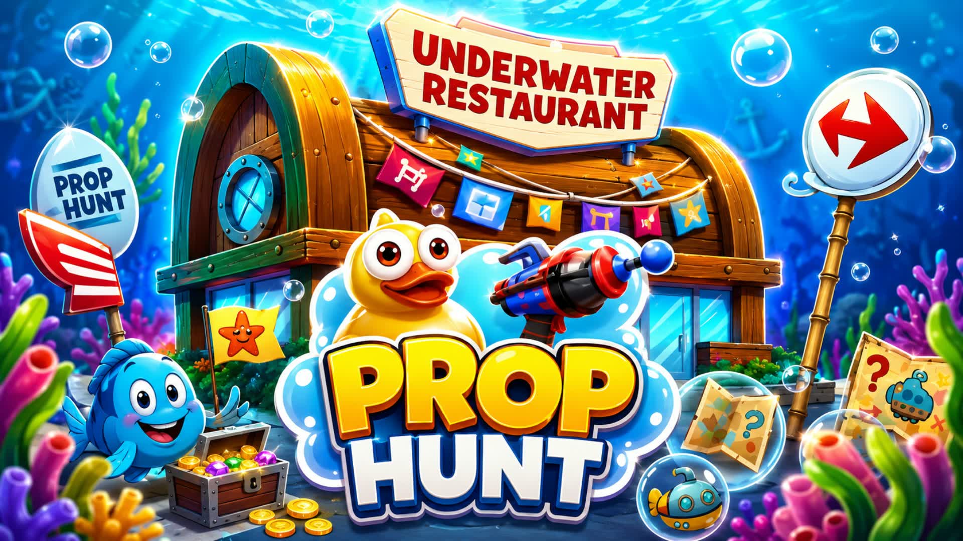 RESTAURANT PROP HUNT ๐ Underwater โ Fortnite Creative map