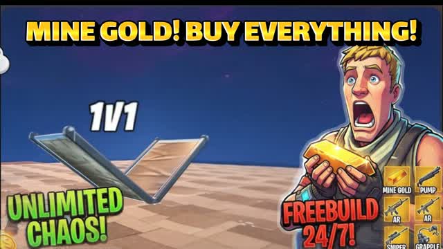 MINE FOR WEAPONS 1V1V1 جمع الذهب — Fortnite Creative map