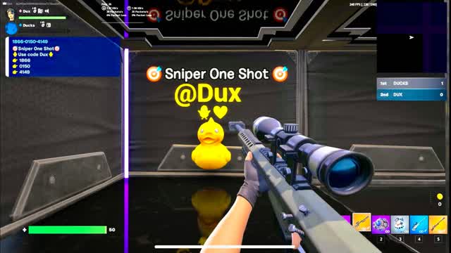 First Person Sniper One Shot ๐ฏ (Dux) โ Fortnite Creative map