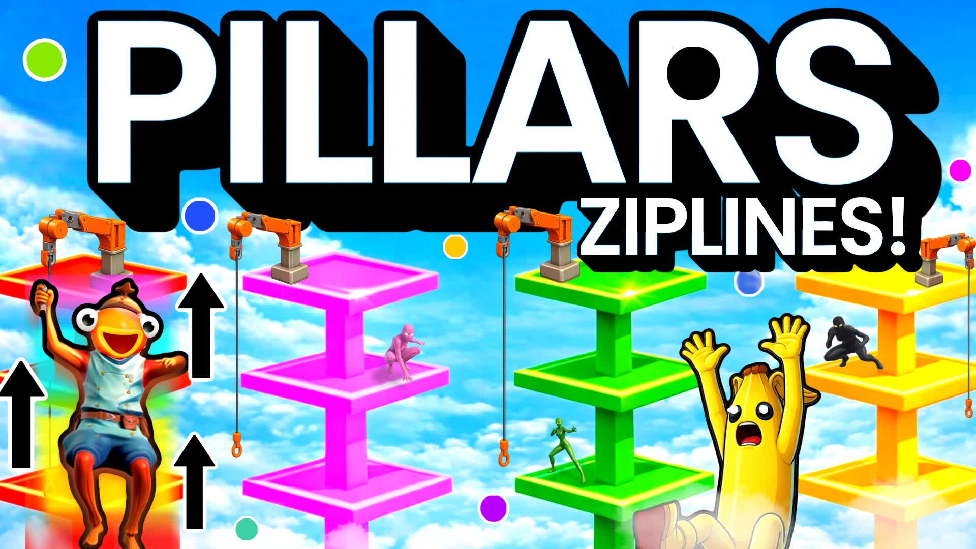 Mega Level Pillars - Crazy Lava Pillers — Fortnite Creative map