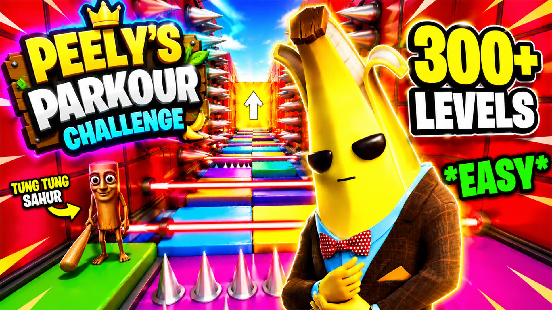 ⭐️ PEELY MEGA PARKOUR 300+ LEVELS ⭐️ — Fortnite Creative map