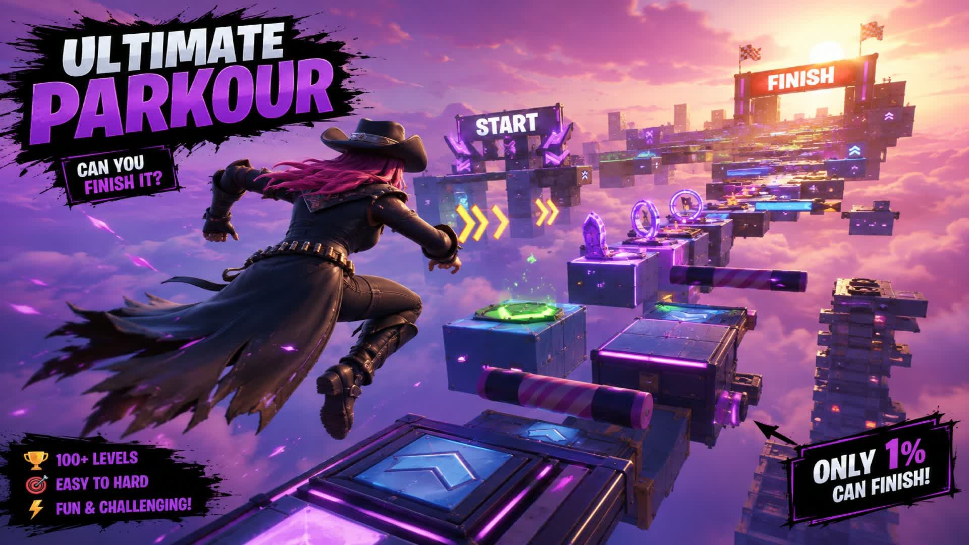 i3THM Medium Parkour ( Deathrun ) — Fortnite Creative map