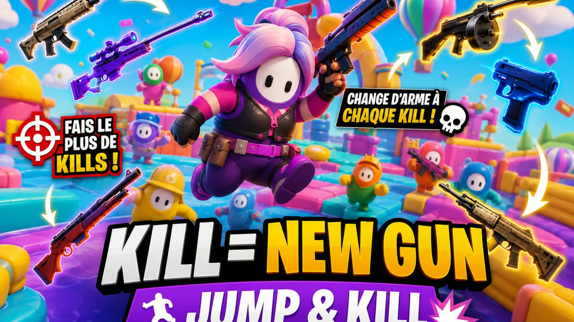 π FALL GUYS GUN GAME - CHAOS ARENA π β Fortnite Creative map