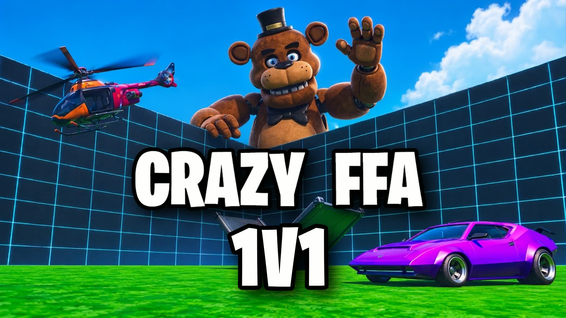 CRAZY 1v1 FFA | All Weapons And Vehicles — Fortnite Creative map