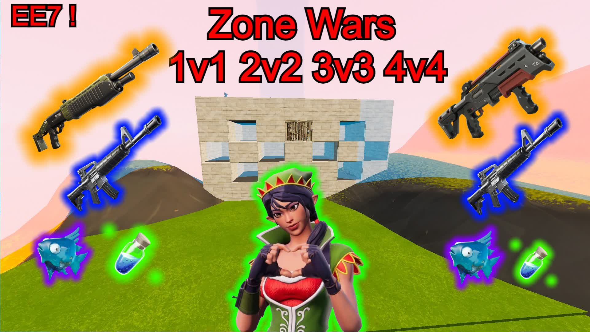 🌩️EE7 Zone Wars 3v3!🌩️ — Fortnite Creative map