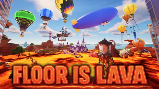 FLOOR IS LAVA OPEN WORLD Fun Party Game โ Fortnite Creative map