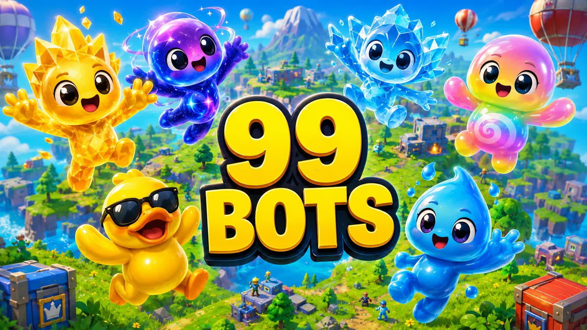 CRAZY 99 BOTS ⭐FFA⭐ (ALL GUNS CARS) 1V1 — Fortnite Creative map