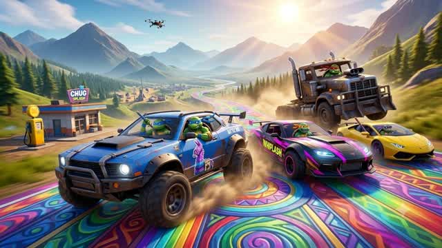 🐢RAMP TMNT 🚗MEGA RAMP CARS GAMES — Fortnite Creative map