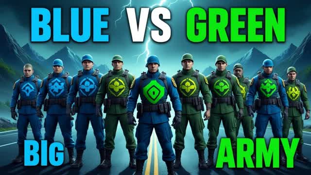 Blue Vs Green Vs Big Army — Fortnite Creative map