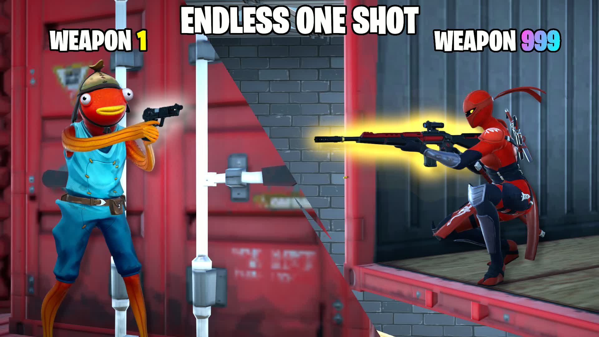 One Shot Gungame: The Container Pit — Fortnite Creative map