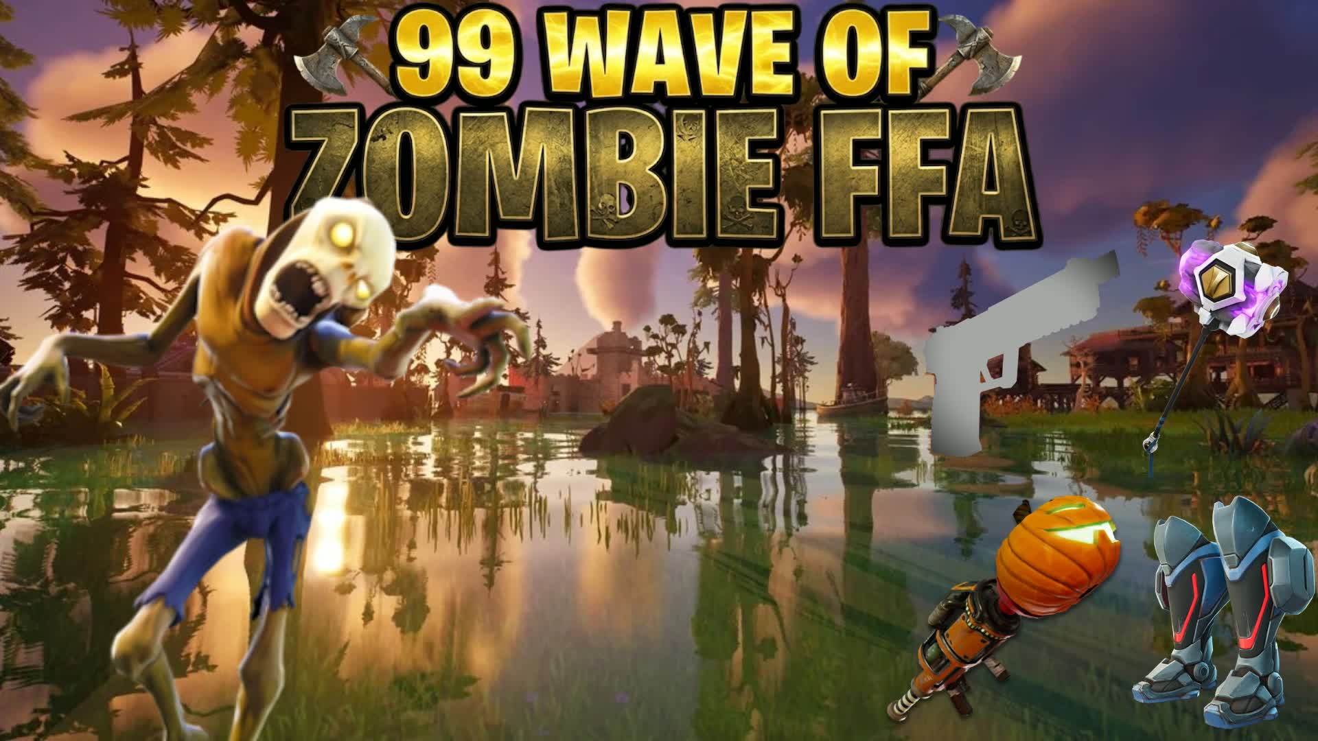 99 Waves of Zombies FFA — Fortnite Creative map