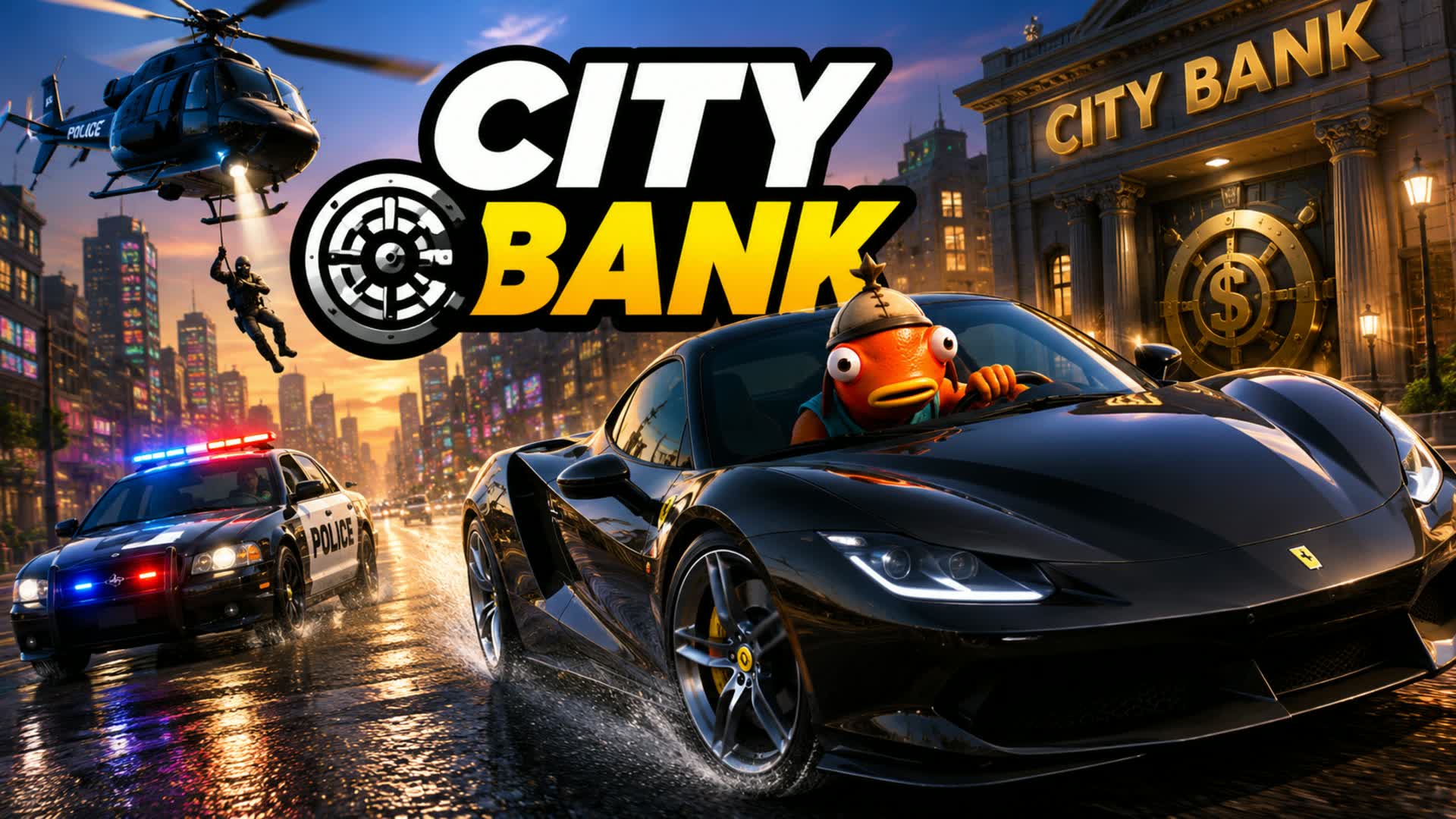 ๐ BANK CITY ุณูุชู ุจูู ๐๏ธ FFA DRIVE RP๐จ โ Fortnite Creative map