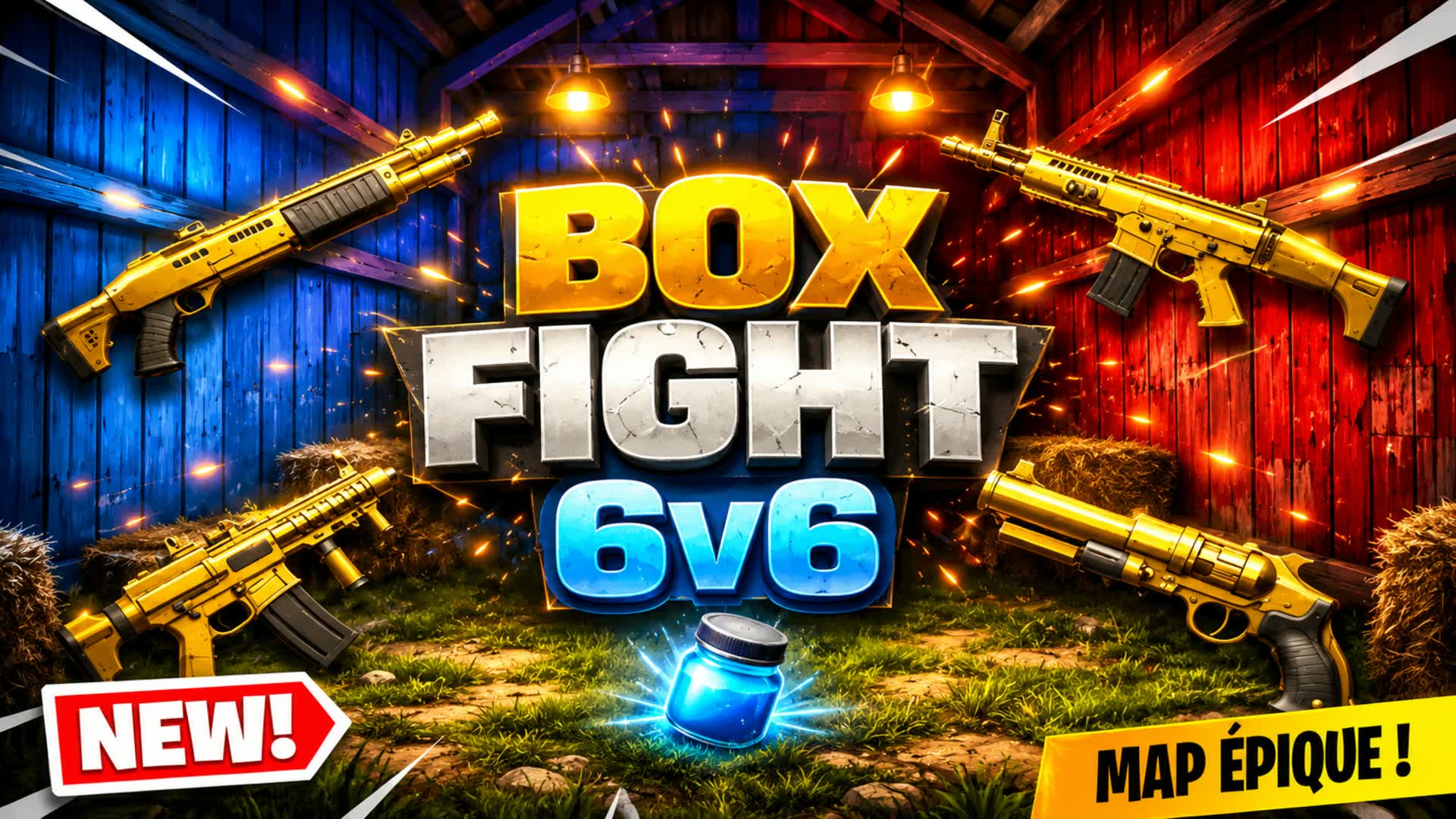 BOX FIGHT 6V6 (NO DELAY) — Fortnite Creative map