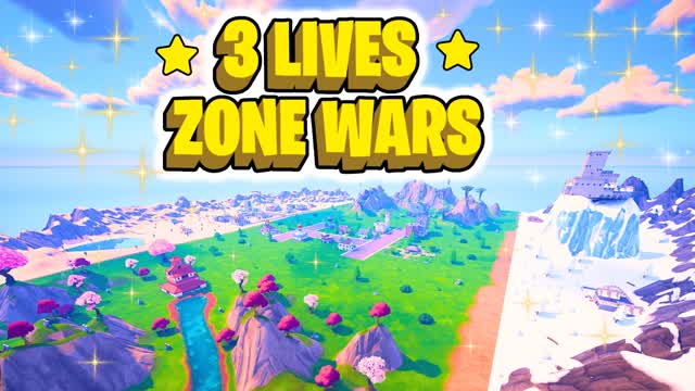 ⭐3 LIVES ZONE WARS⭐(FFA) — Fortnite Creative map