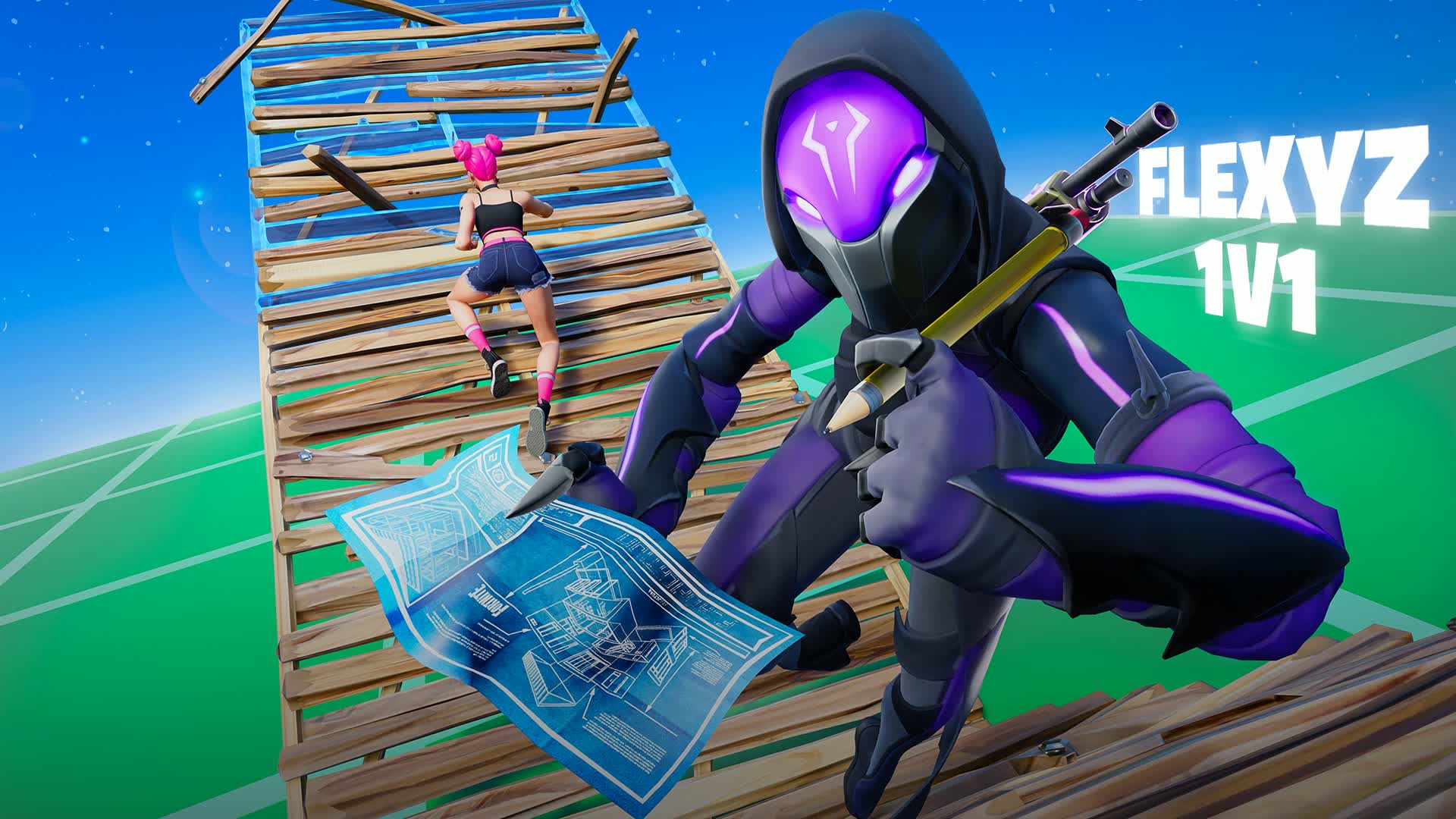 FLEXYZ 1V1 BUILD FIGHT (200 PUMPS) — Fortnite Creative map