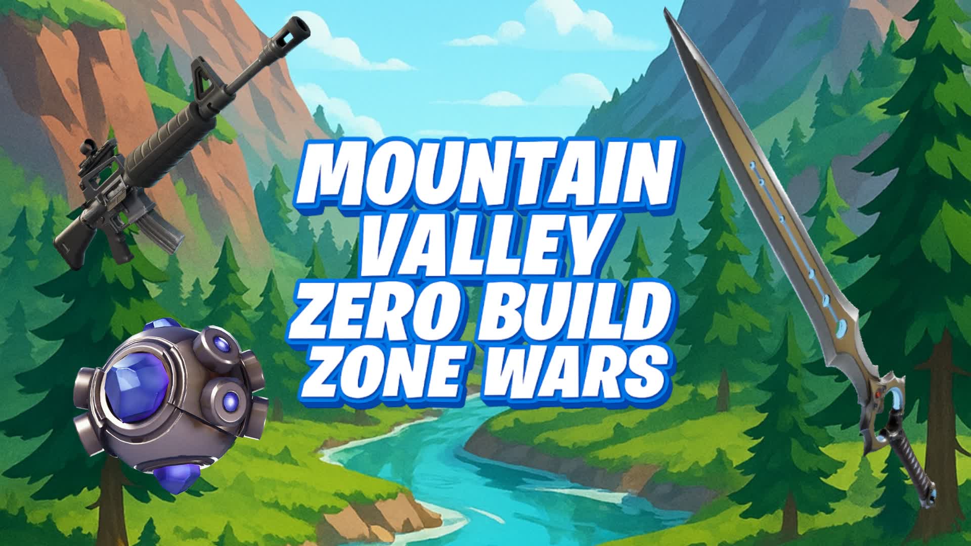 Mountain Valley Zero Build Zone wars — Fortnite Creative map