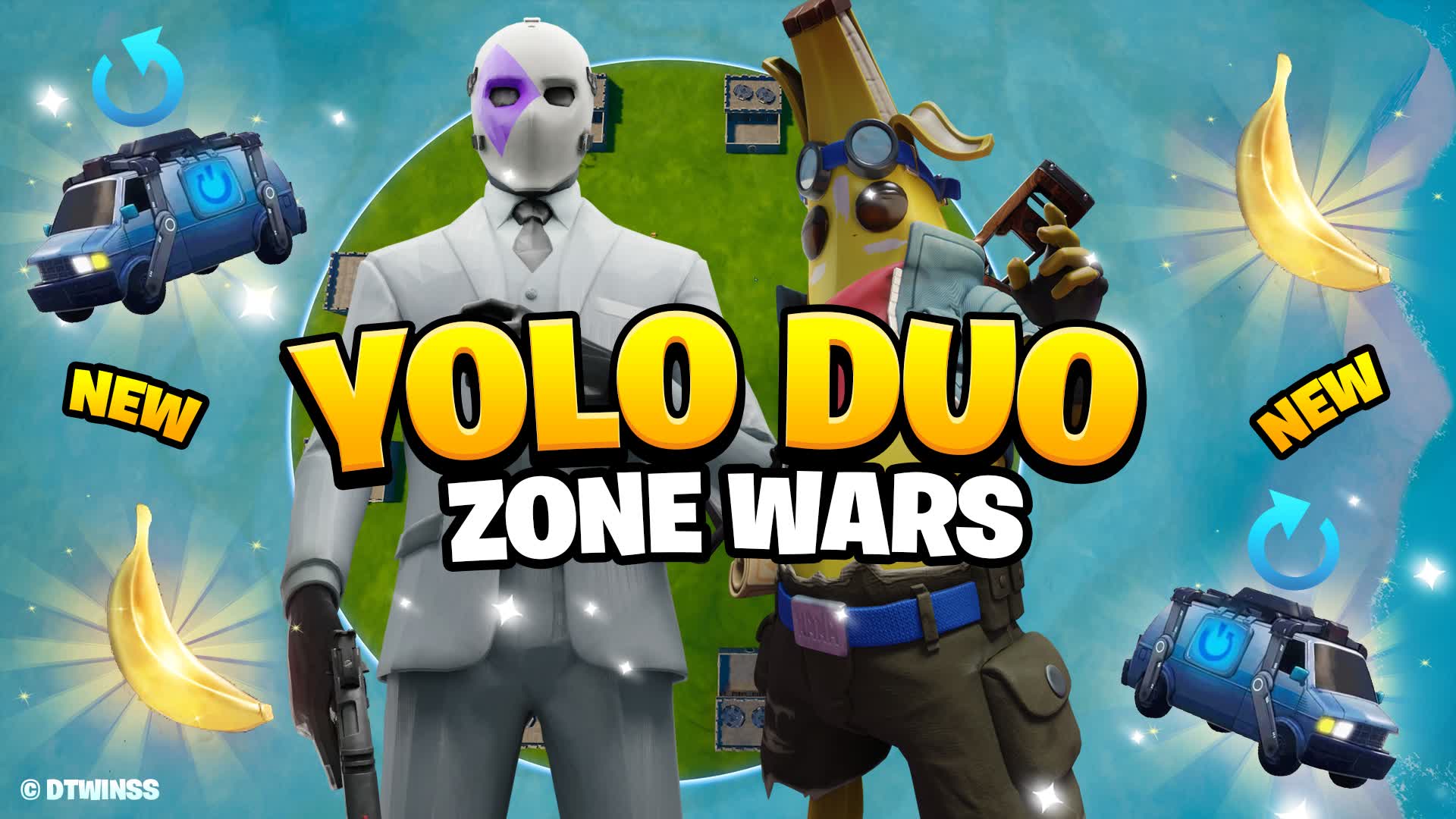 👽YOLO DUO ZONE WARS🌀 — Fortnite Creative map