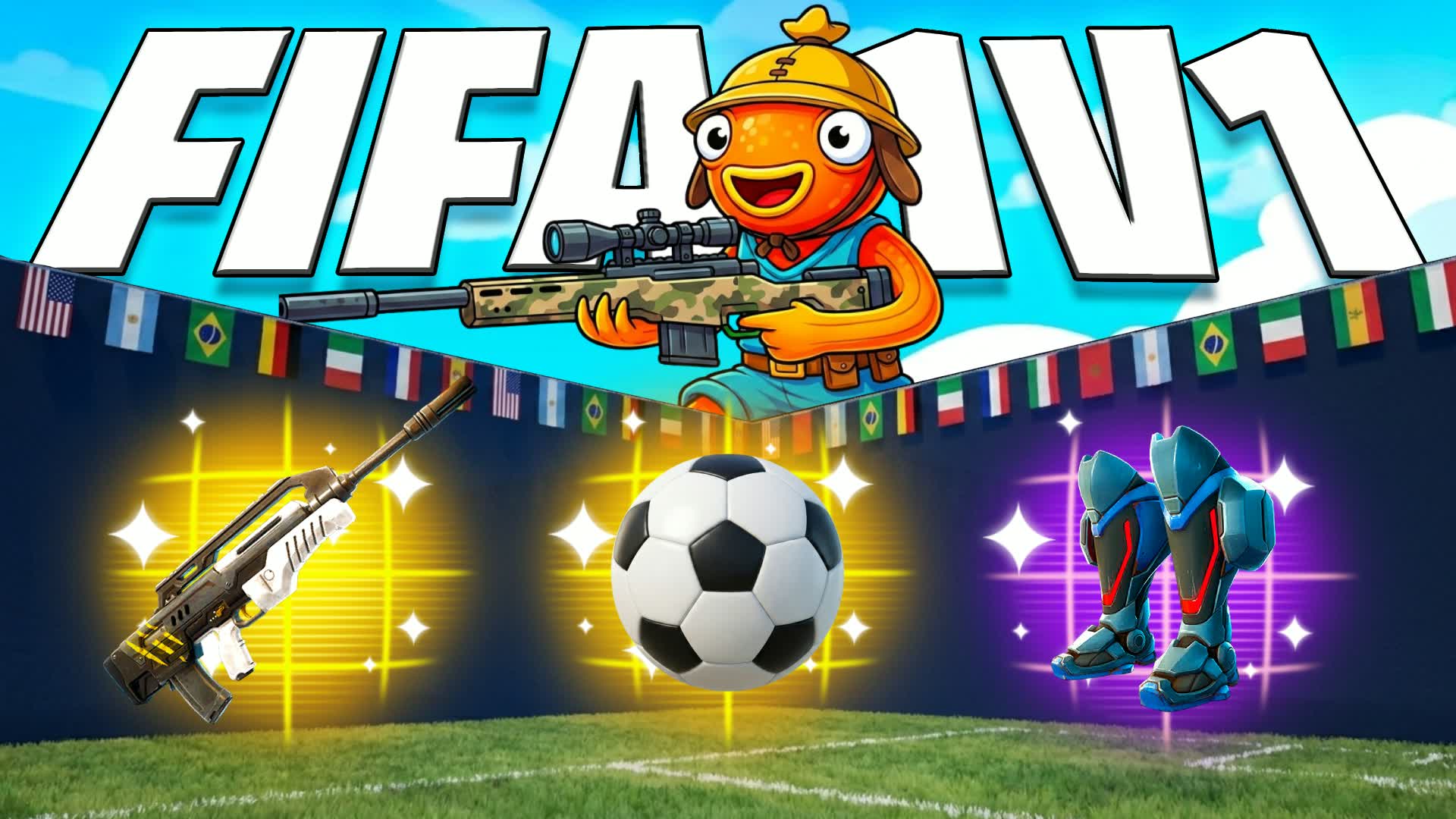 FIFA 1V1 ALL GUNS & VEHICLES — Fortnite Creative map