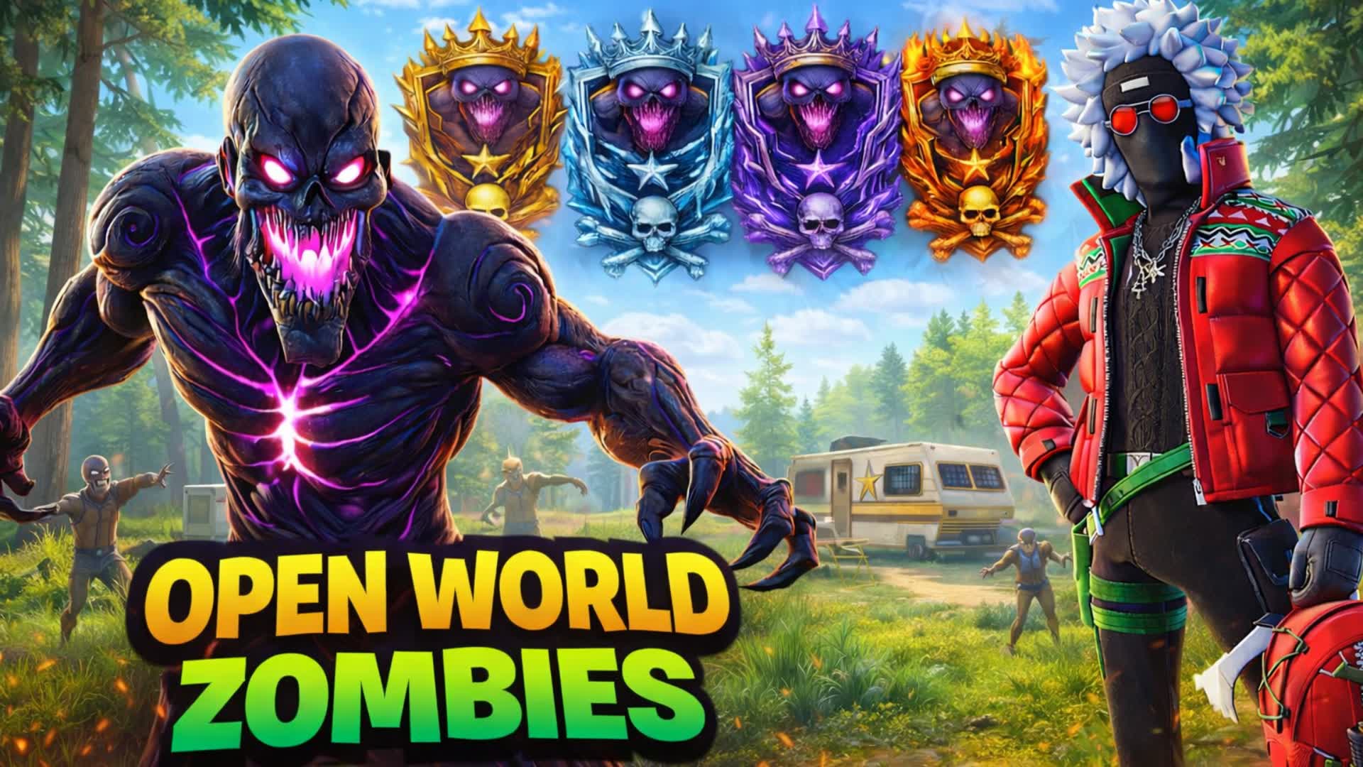 Zombie Open World all Weapons — Fortnite Creative map