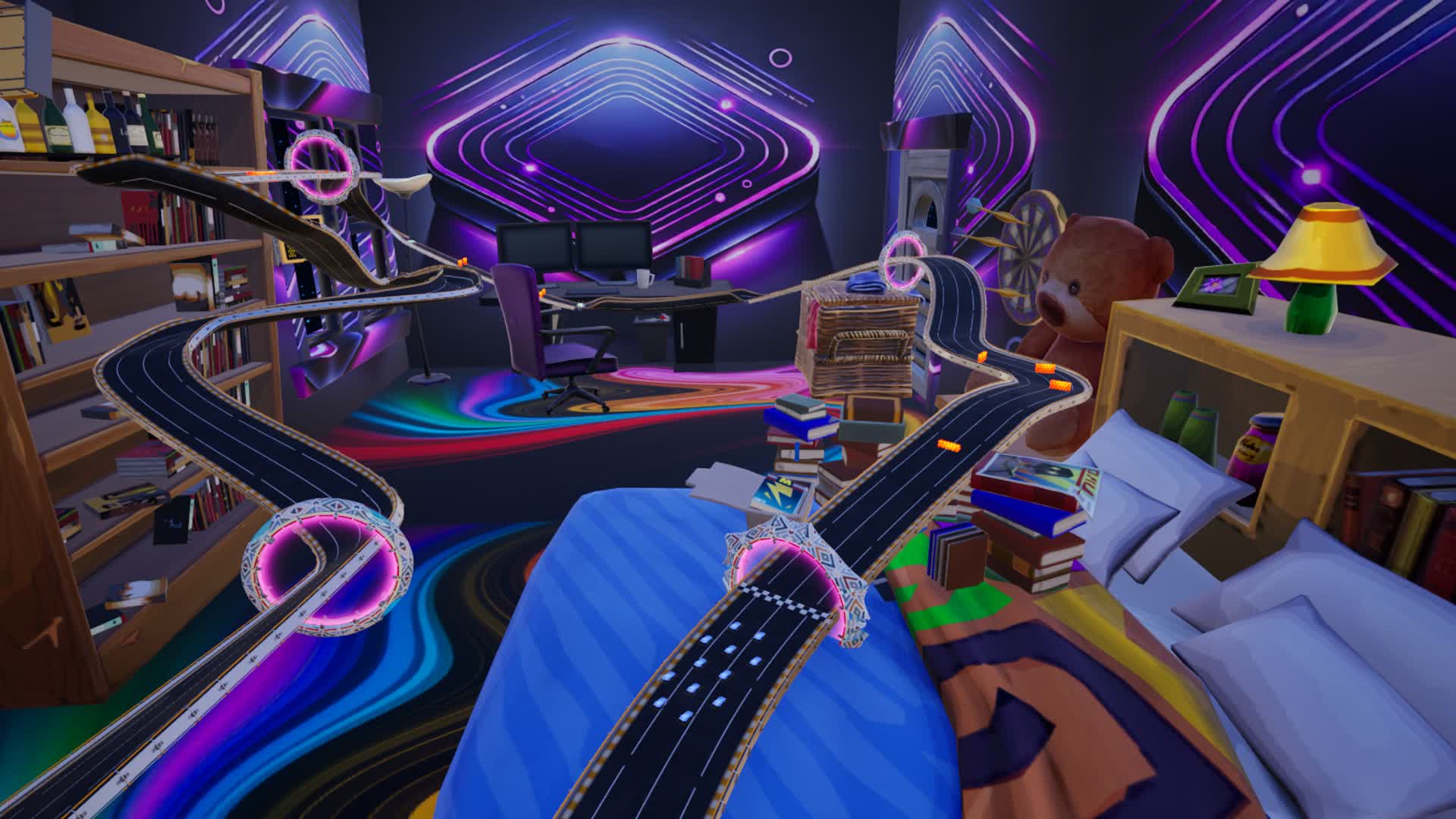 The Race in the Giant Bedroom — Fortnite Creative map