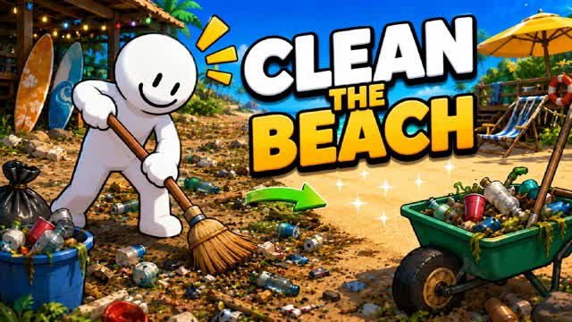 CLEAN THE BEACH ๐ด๐๏ธ โ Fortnite Creative map