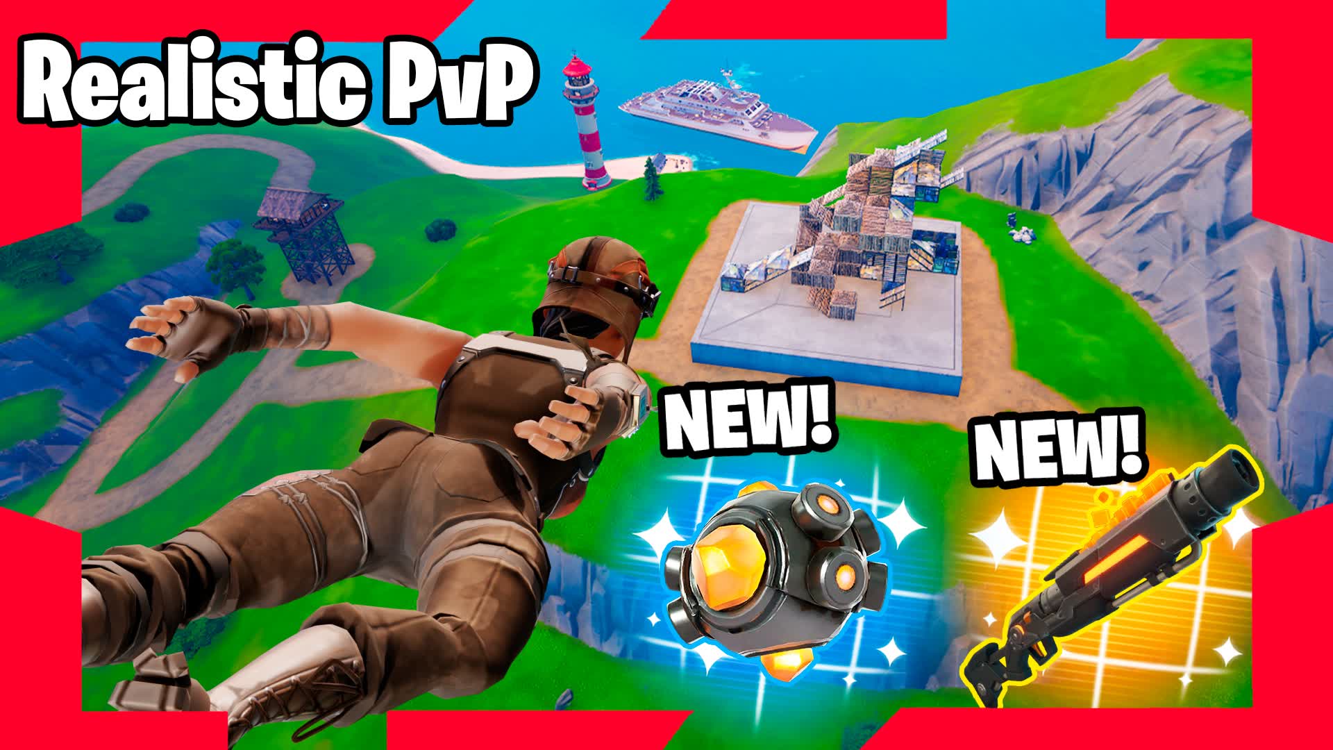 Realistic PvP - Free For All - 1v1v1 β Fortnite Creative map