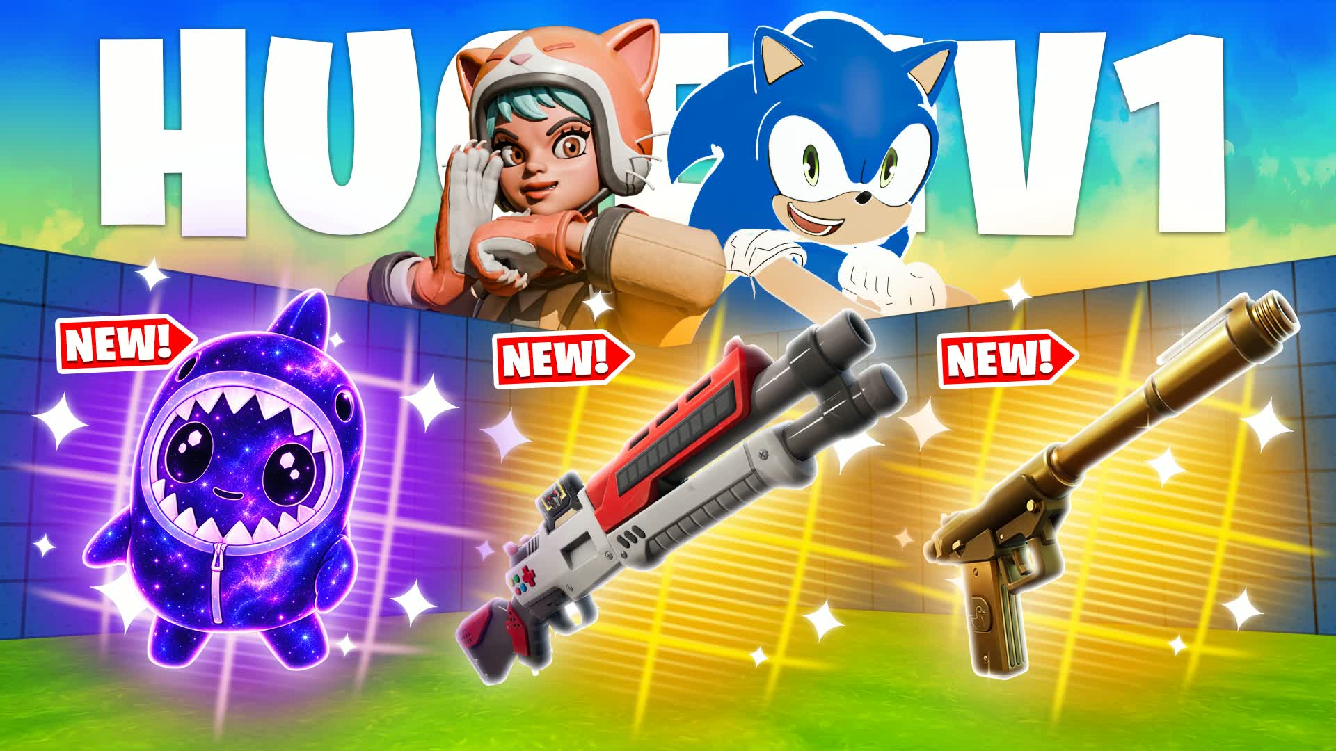 HUGE 1V1 FFA - ALL GUNS & VEHICLES β Fortnite Creative map