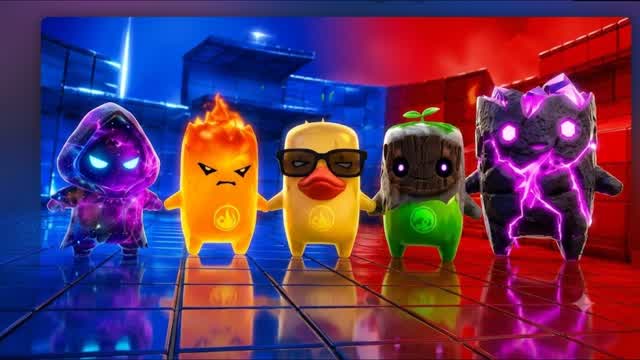 RED VS BLUE ELEMENTAL COMBAT — Fortnite Creative map