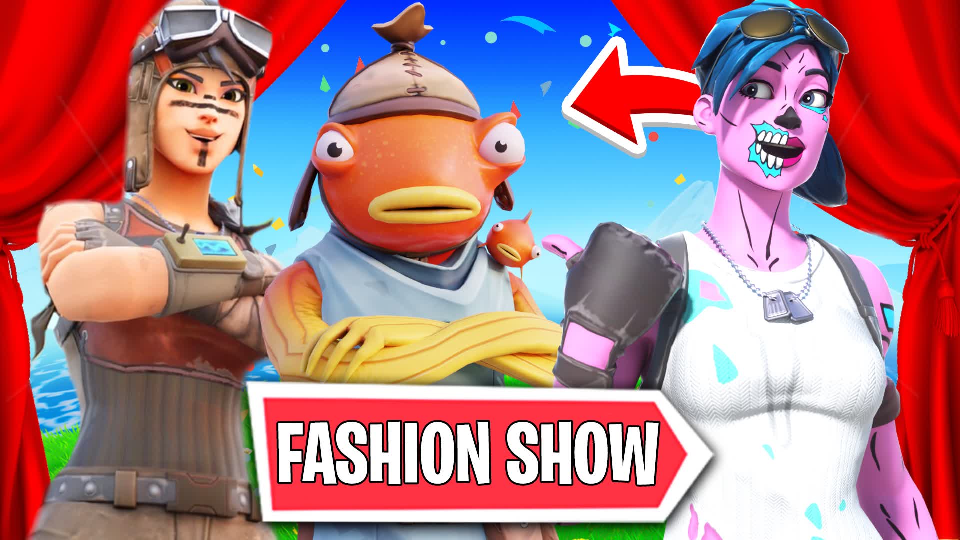 🎭FASHION SHOW 50 PLAYERS 👑SKIN CONTEST — Fortnite Creative map
