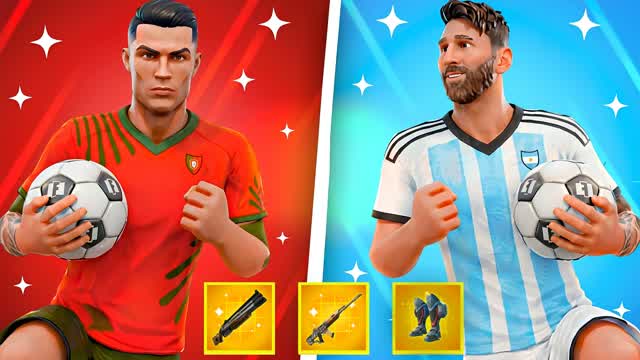 GOAT War๐| Messi vsCR7 |RED๐ด VS BLUE๐ต โ Fortnite Creative map