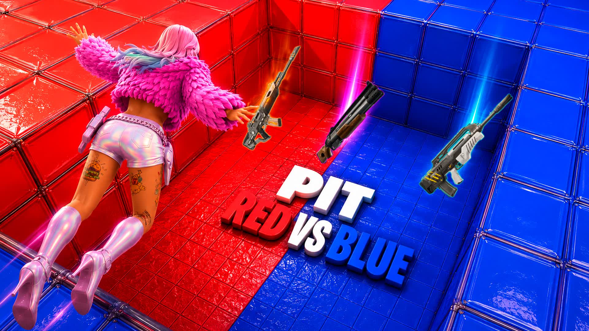 PIT RED VS BLUE — Fortnite Creative map