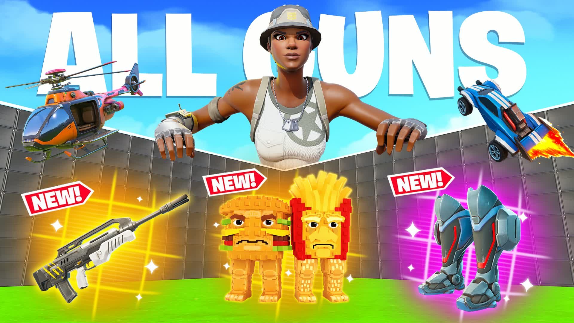 ULTIMATE 1V1 - ALL GUNS FFA HEXO β Fortnite Creative map