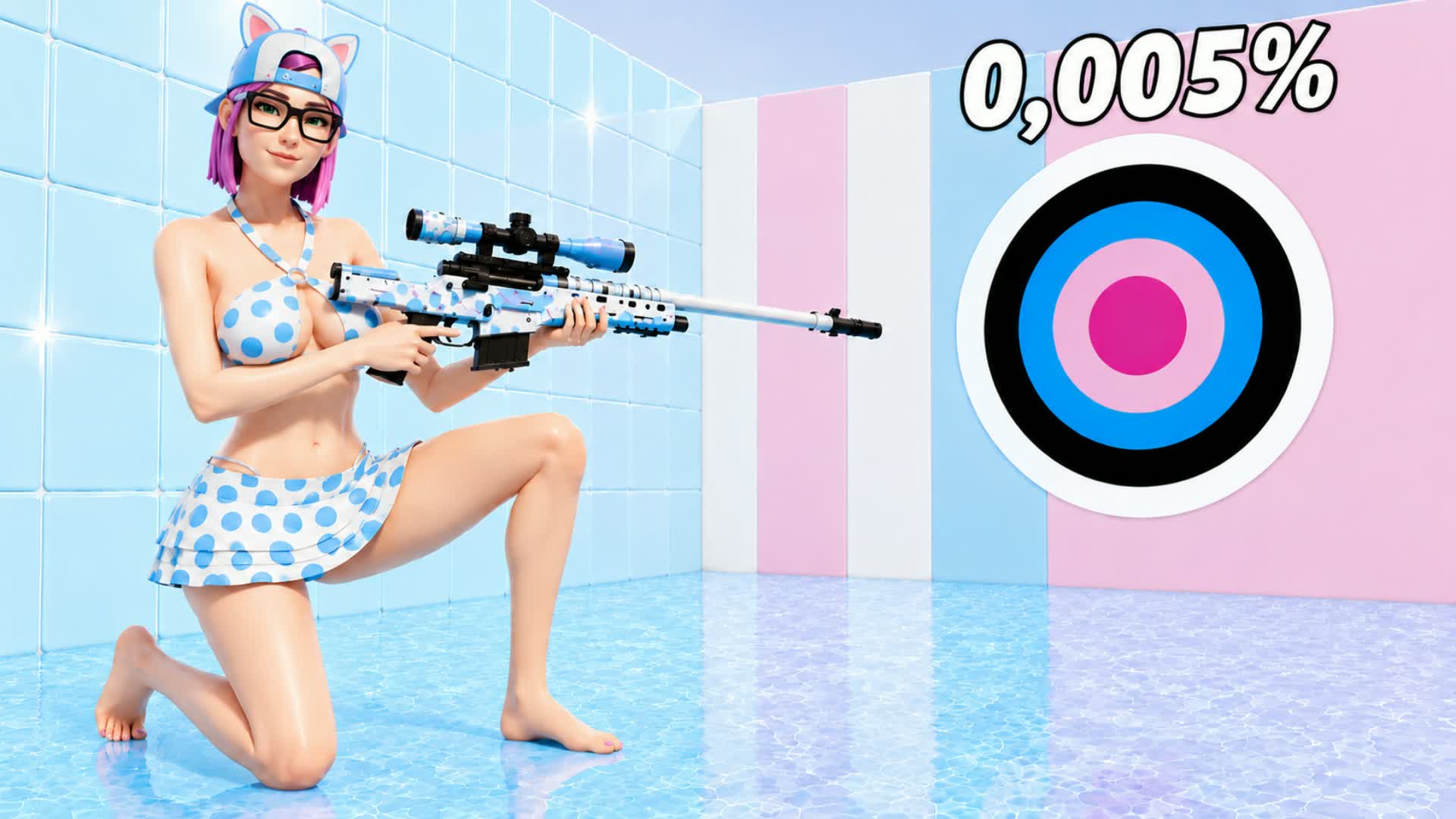 ๐ CAT BLUE EARS TRICKSHOT PARKOUR ๐ โ Fortnite Creative map