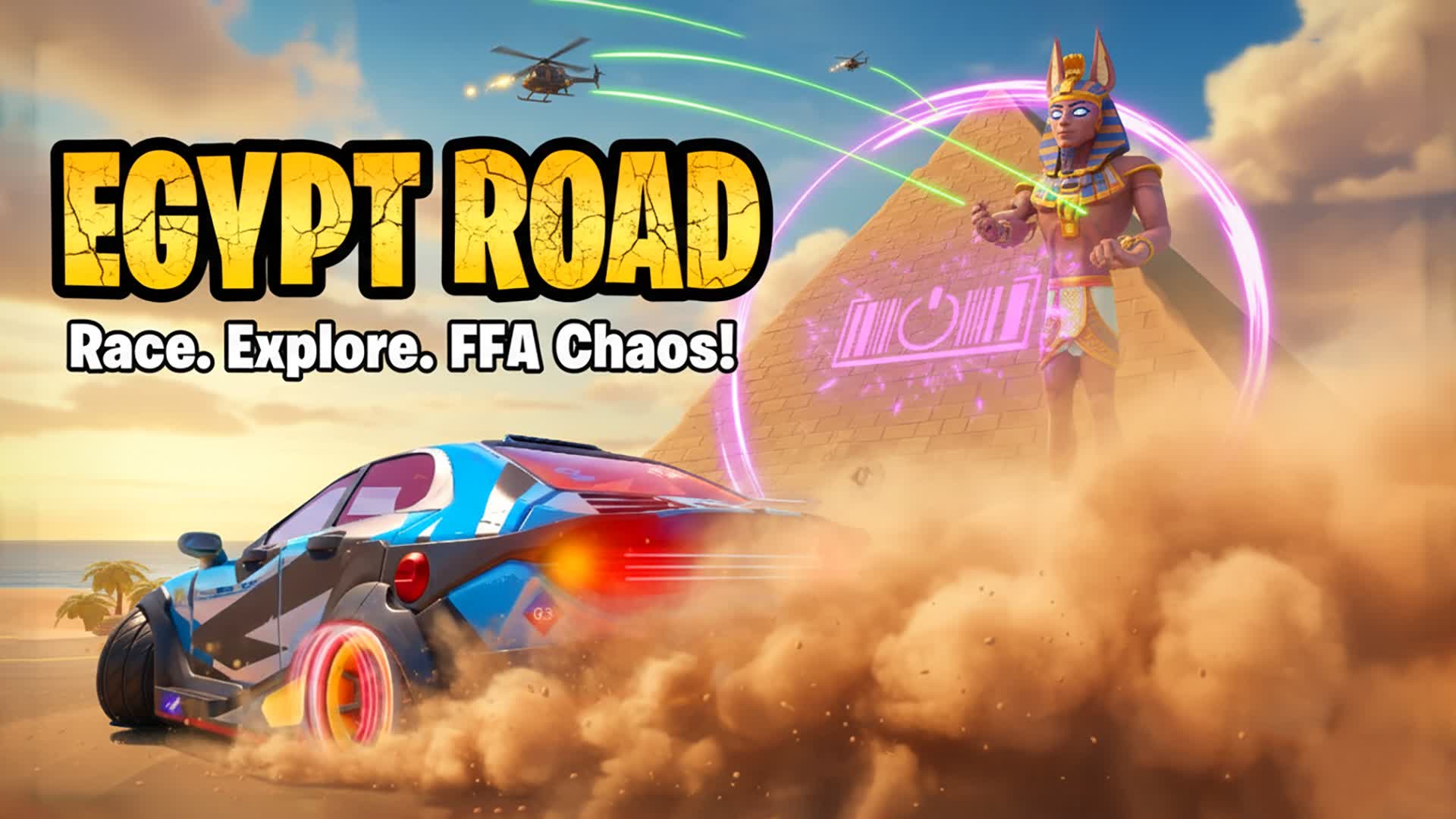 Egypt Road - FFA & Open World Race β Fortnite Creative map