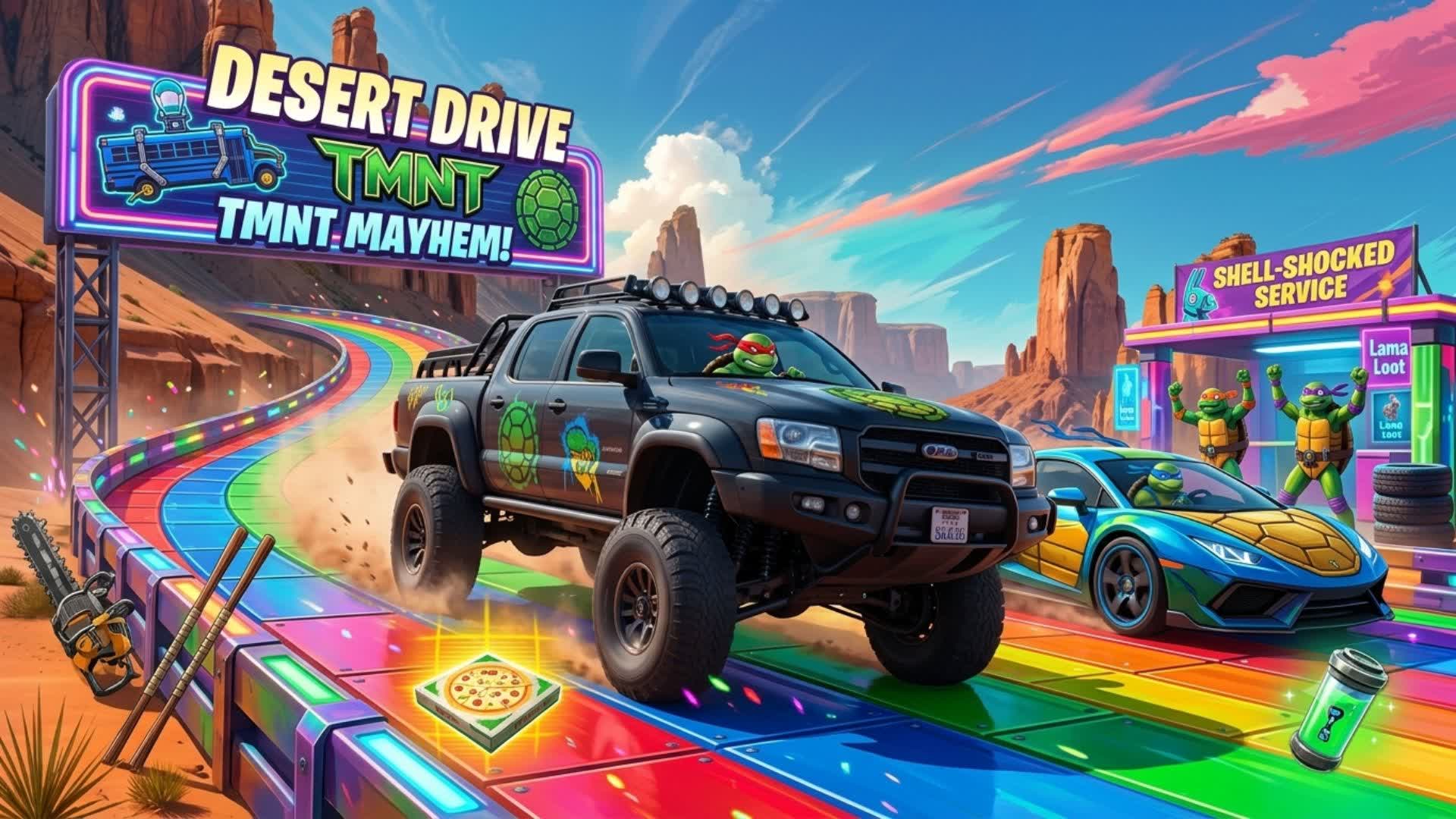 🚔DRIVE CITY - TODAS AS ARMAS TMNT — Fortnite Creative map