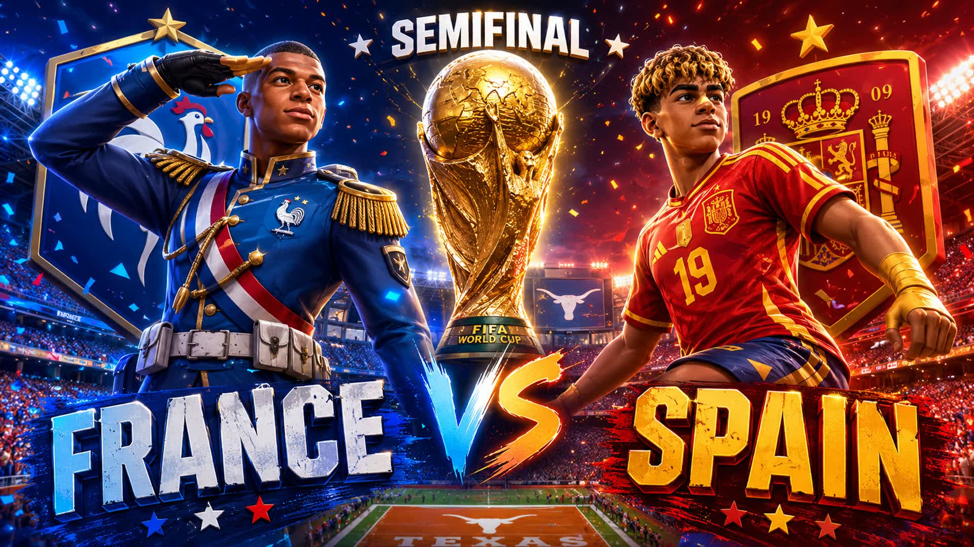 SPAIN vs FRANCE ๐ SEMIFINAL WORLD CUP โ Fortnite Creative map