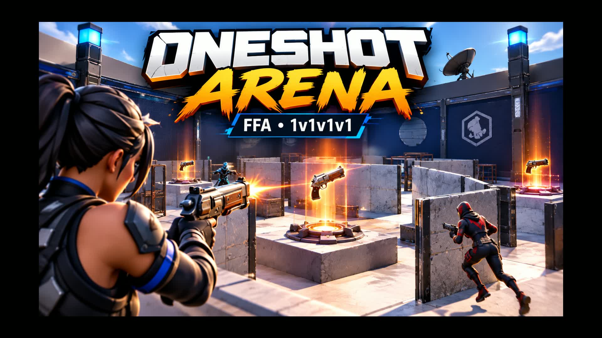 OneShot Arena FFA (1v1v1v1) — Fortnite Creative map