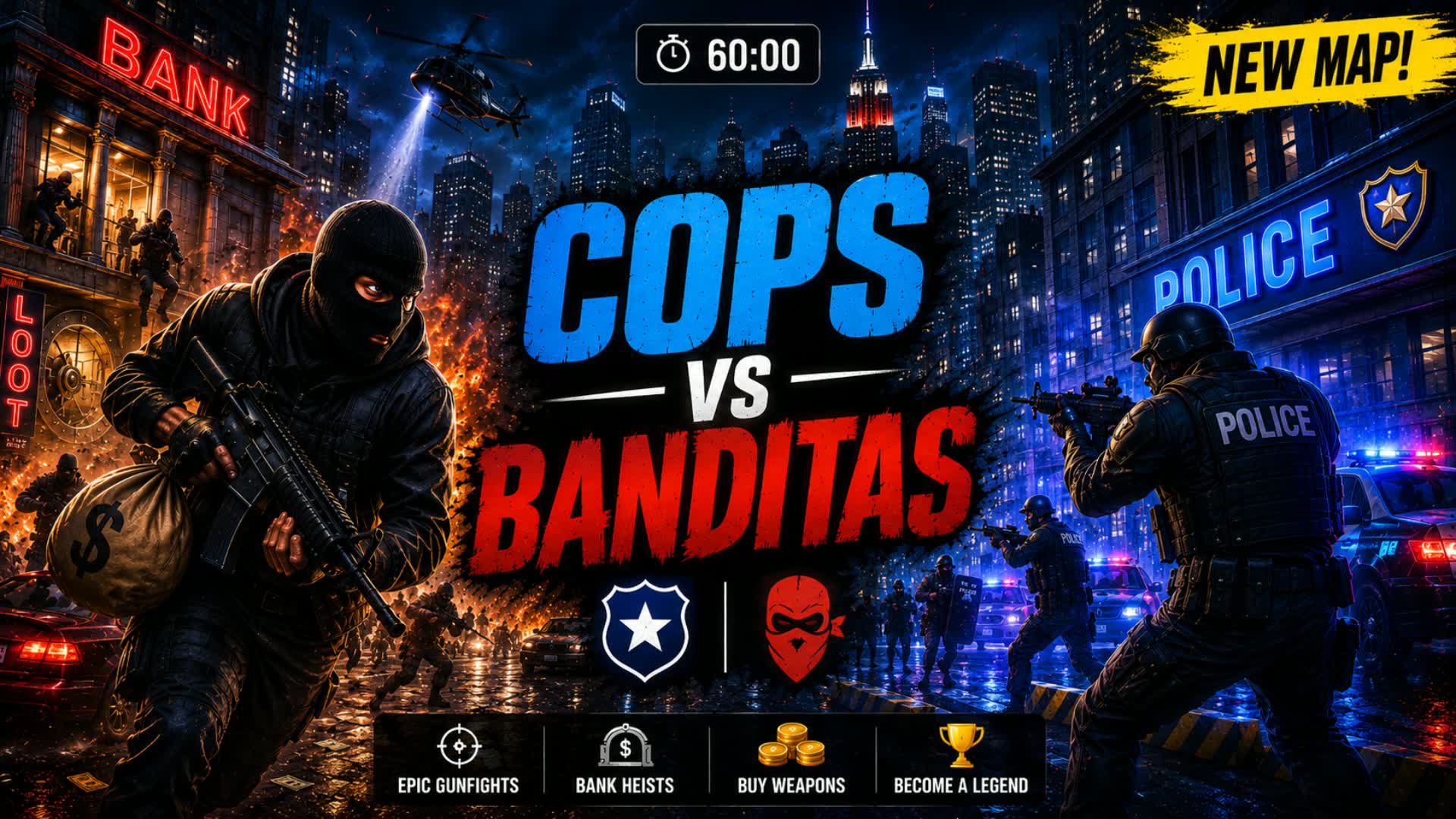 Cops vs Banditas โ Fortnite Creative map