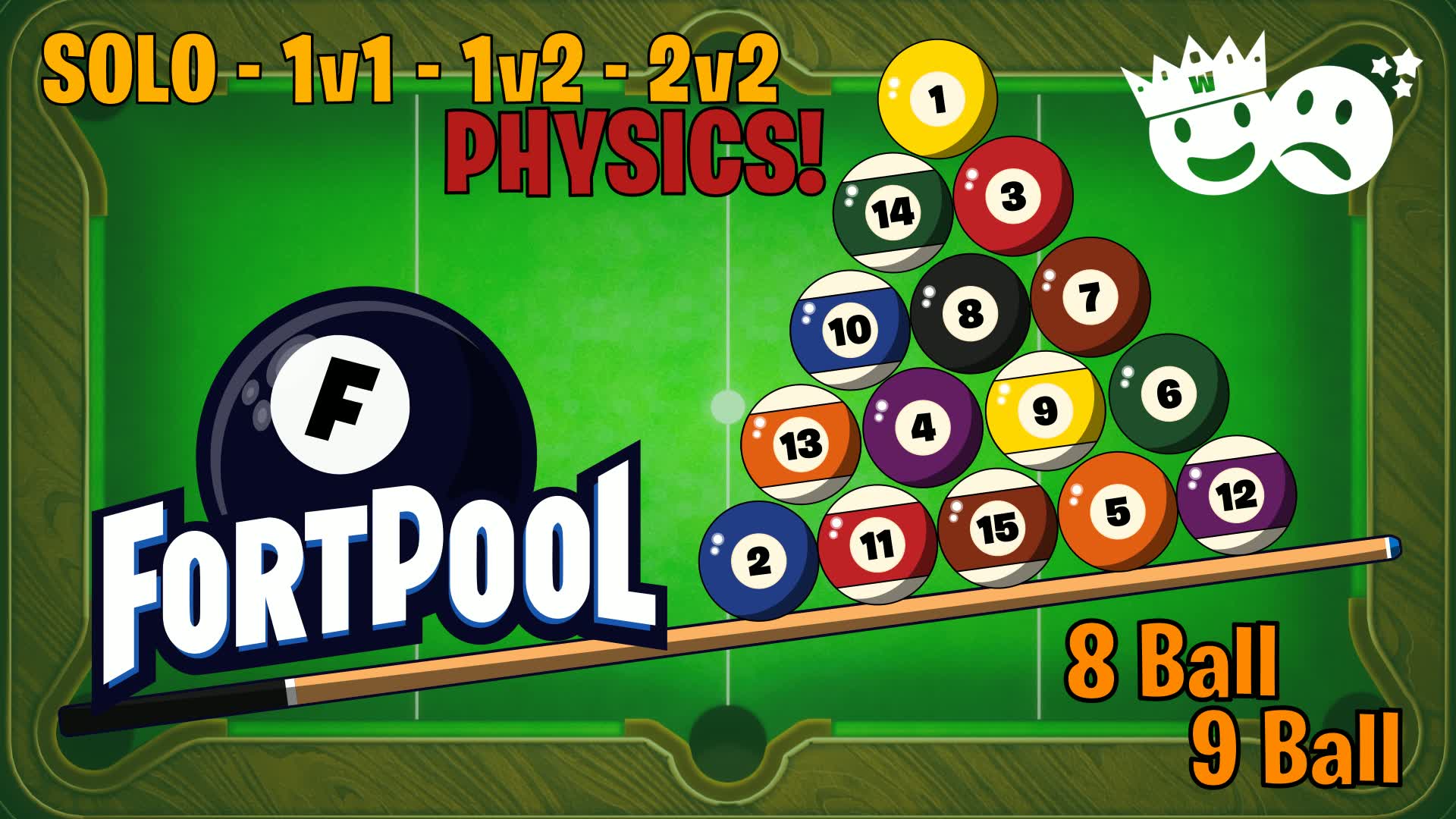 FortPool - 8 Ball Pool Billiards 1v1 2v2 β Fortnite Creative map