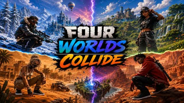 Four Worlds Collide — Fortnite Creative map