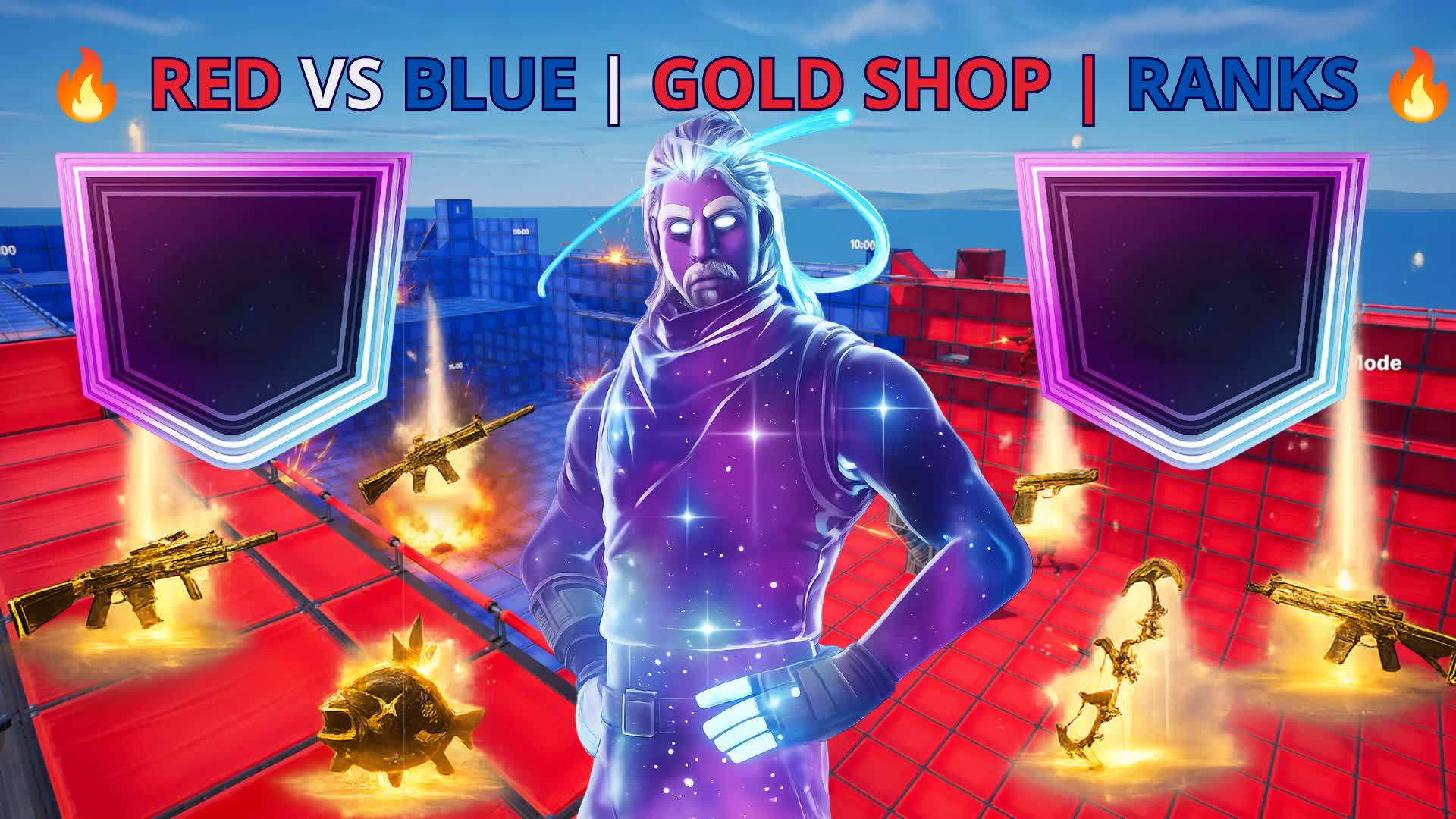 ๐ฅ RED VS BLUE | GOLD SHOP | RANKS ๐ฅ โ Fortnite Creative map