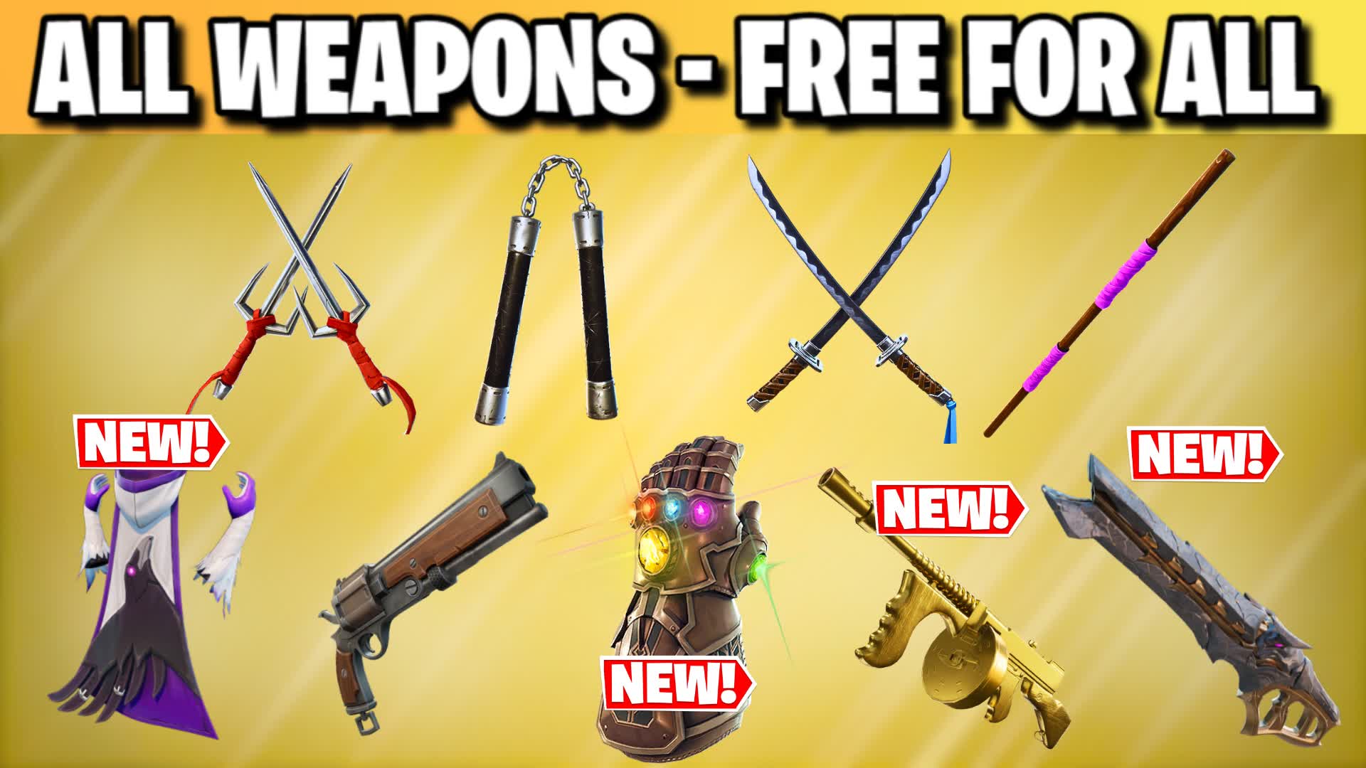 ALL WEAPONS & TMNT - FFA HERO β Fortnite Creative map