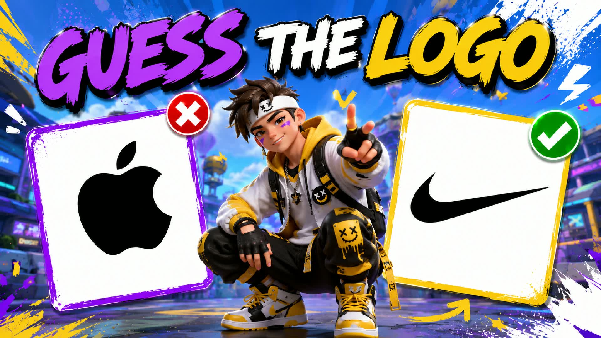 GUESS LOGO ๐ PARKOUR OBBY MINIGAME โ Fortnite Creative map